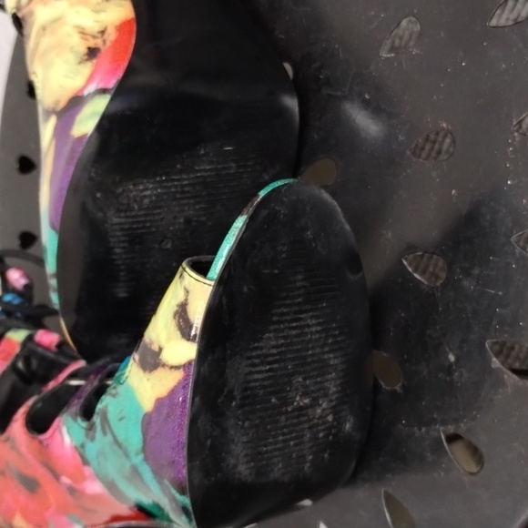 Steve Madden Cythiaa Multi-Color Open Toe Lace Up Heels Sz 5.5 M Beautful - Picture 9 of 15